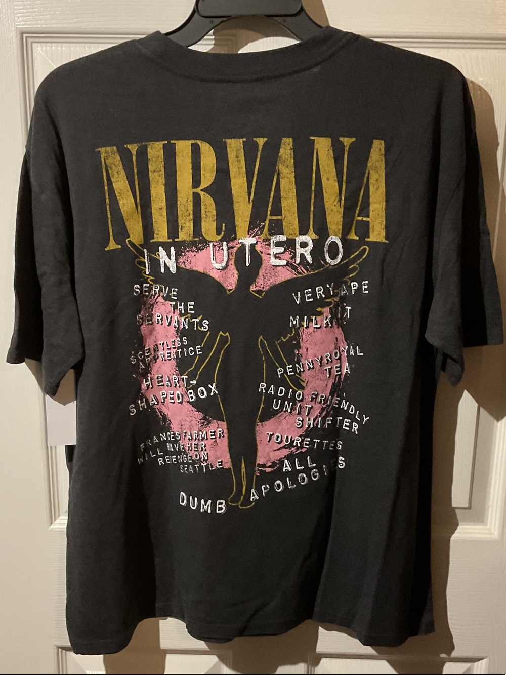 NIRVANA Black 'In Utero' Graphic Band Tee with Tracklist on Back